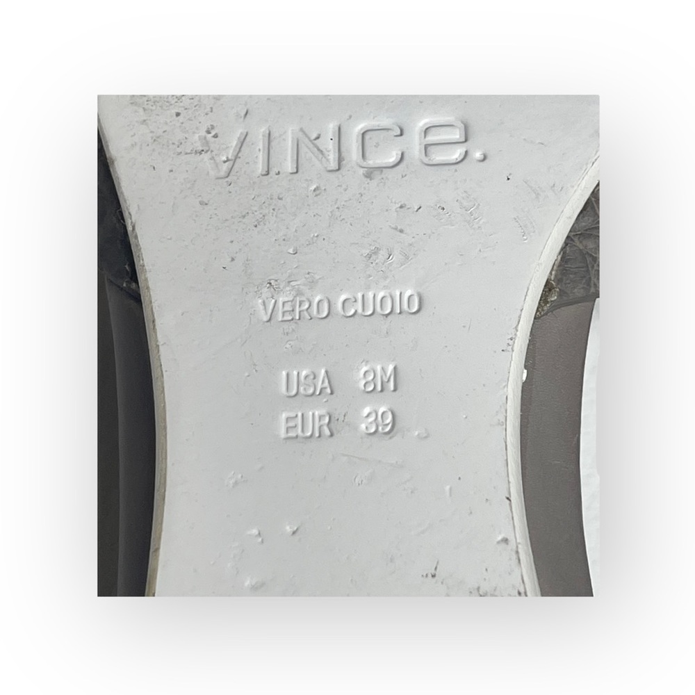 Vince ❃ Tara D’Orsay Pointy Toe Ballet Flat ❃ Embossed Leather ❃ Taupe Grey ❃ 39 - Picture 14 of 16